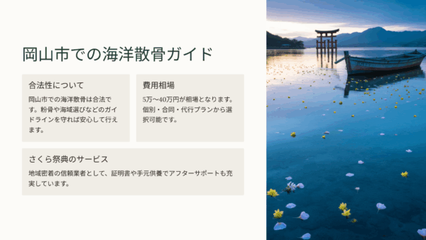 岡山市 海洋散骨｜費用相場・流れ・マナーまで徹底解説【さくら祭典の安心対応】