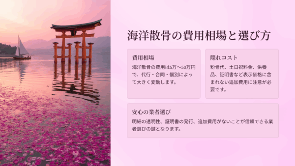 海洋散骨の費用相場と隠れコスト暴露ページ